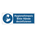 Hygienehinweis Bitte Hände desinfizieren