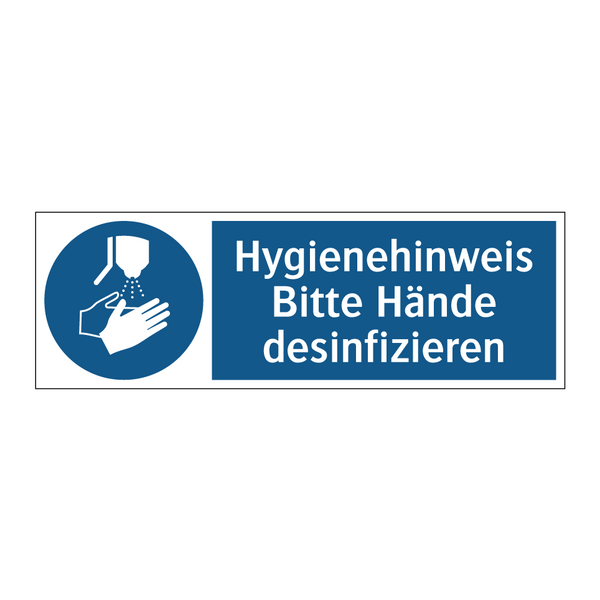 Hygienehinweis Bitte Hände desinfizieren