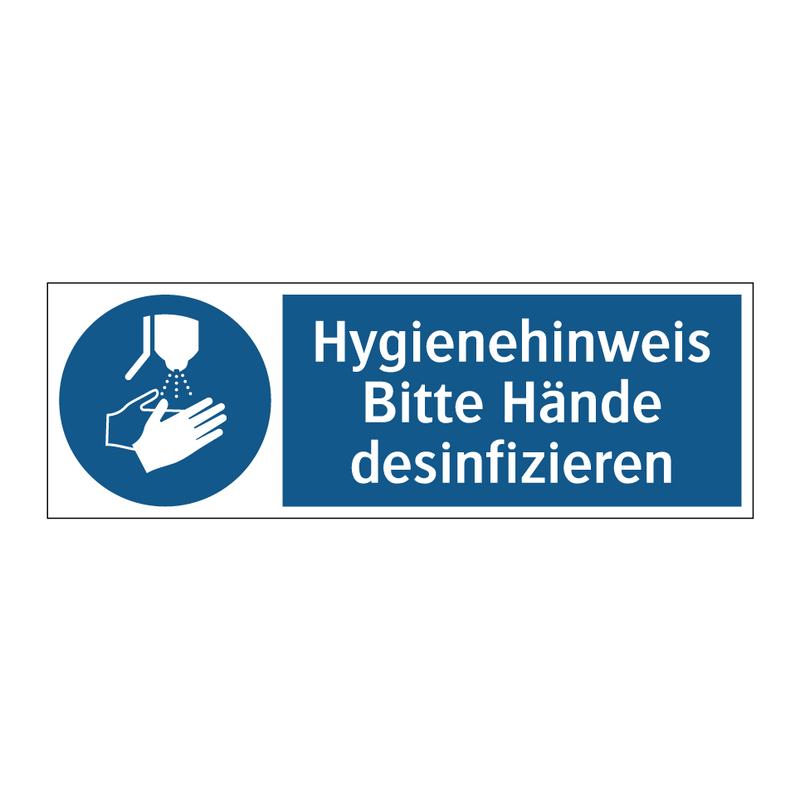 Hygienehinweis Bitte Hände desinfizieren
