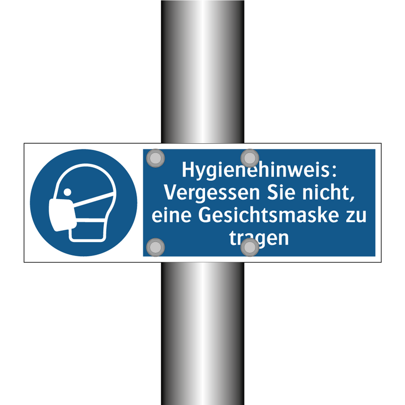Hygienehinweis: Vergessen Sie nicht, eine Gesichtsmaske zu tragen