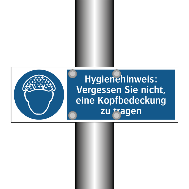 Hygienehinweis: Vergessen Sie nicht, eine Kopfbedeckung zu tragen