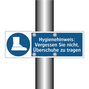 Hygienehinweis: Vergessen Sie nicht, Überschuhe zu tragen