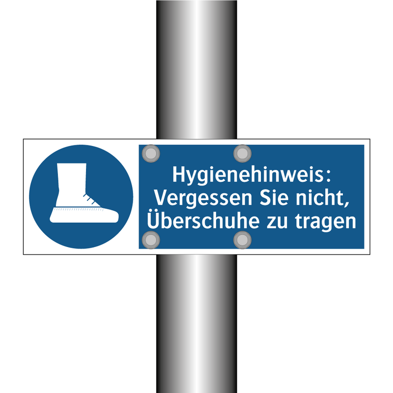 Hygienehinweis: Vergessen Sie nicht, Überschuhe zu tragen