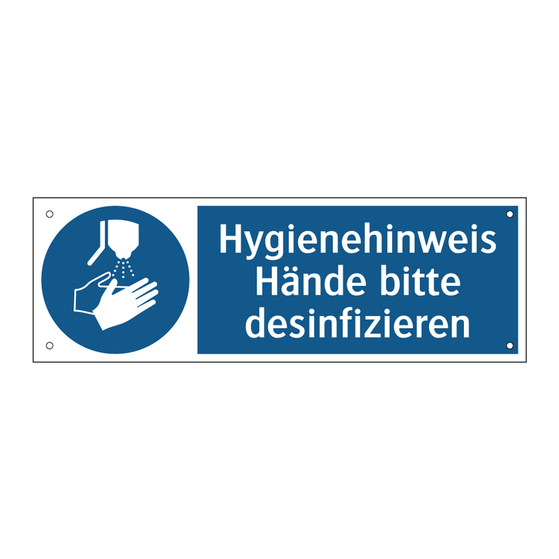 Hygienehinweis Hände bitte desinfizieren