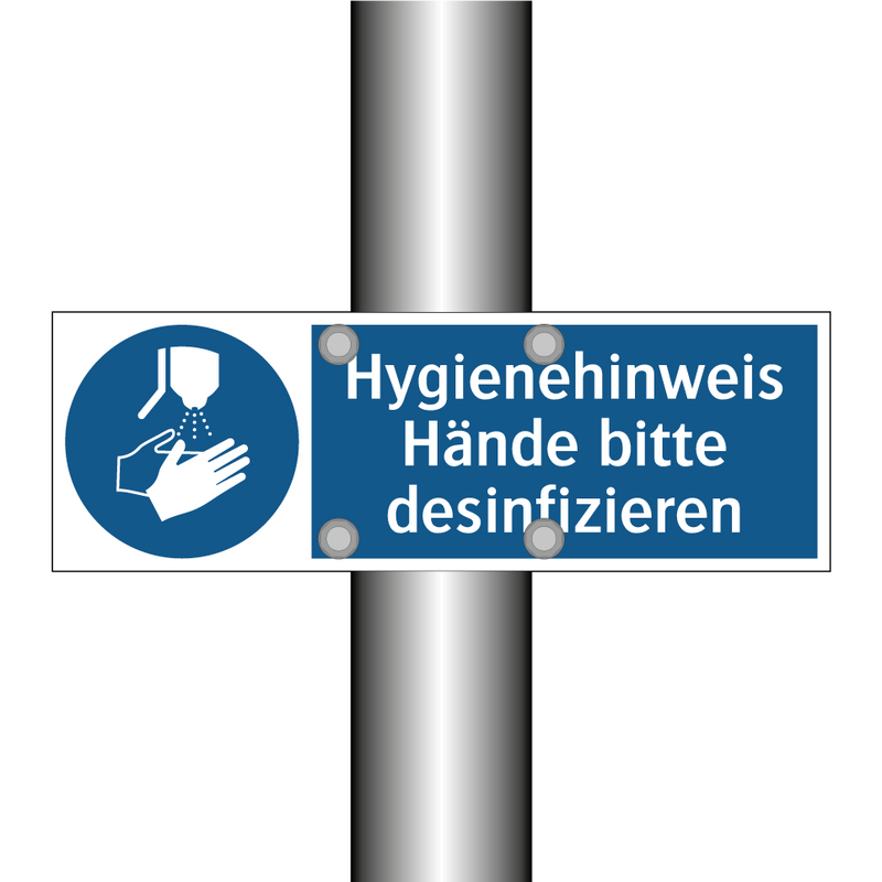 Hygienehinweis Hände bitte desinfizieren