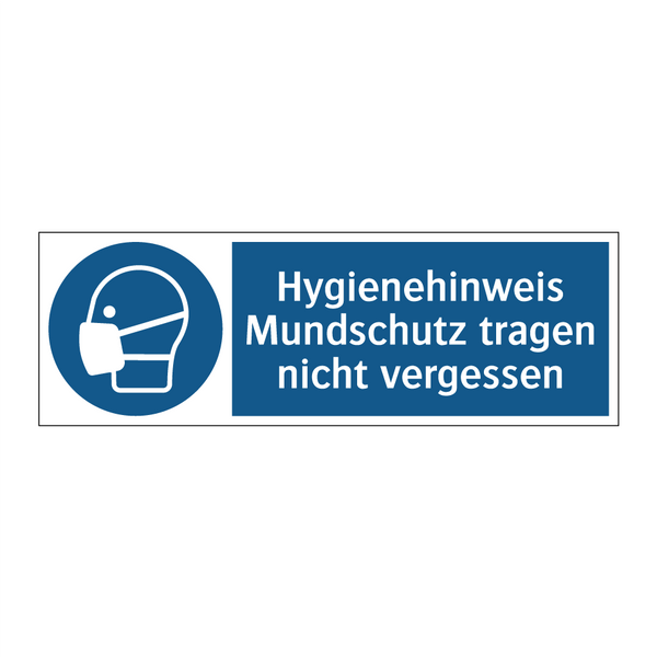 Hygienehinweis Mundschutz tragen nicht vergessen