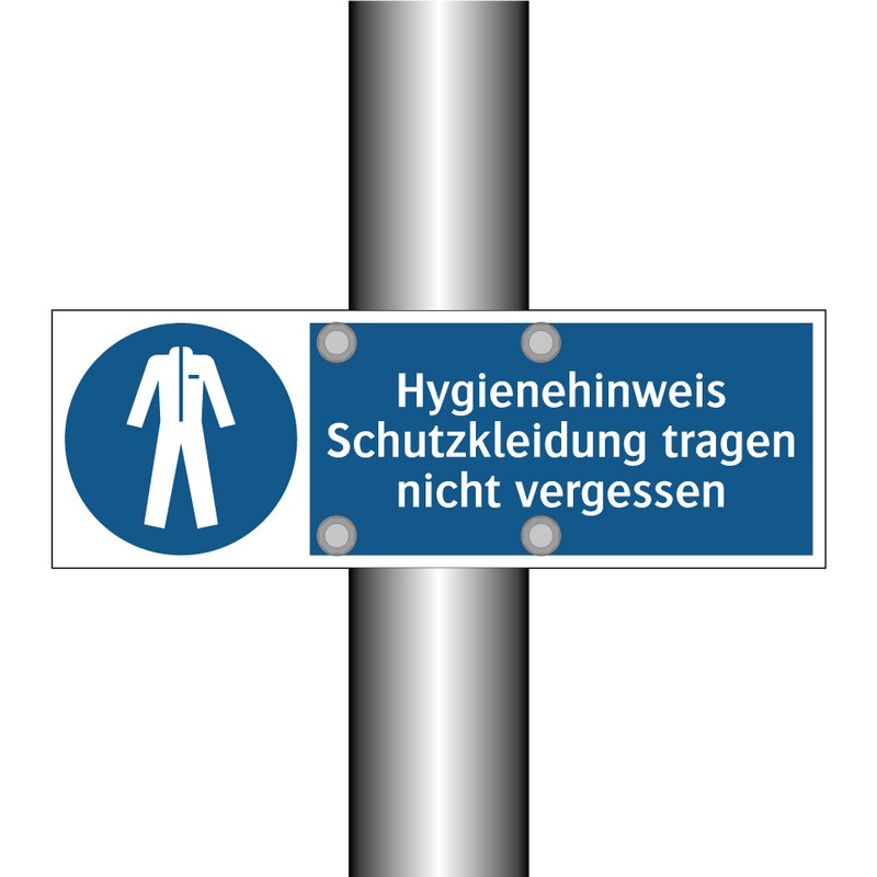 Hygienehinweis Schutzkleidung tragen nicht vergessen