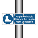 Hygienehinweis Überschuhe tragen nicht vergessen