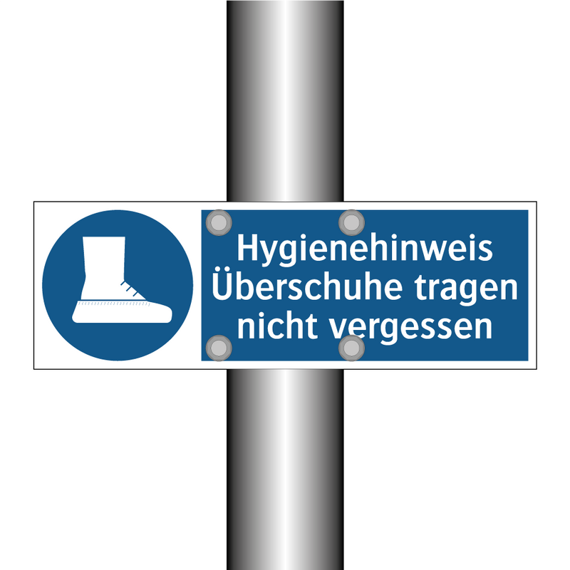 Hygienehinweis Überschuhe tragen nicht vergessen