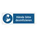 Hände bitte desinfizieren