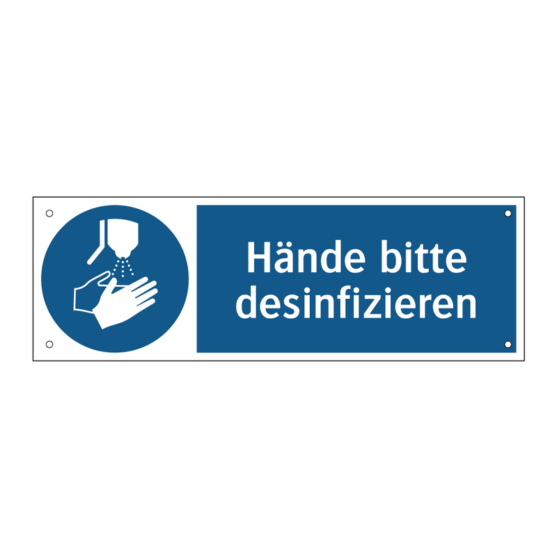 Hände bitte desinfizieren