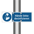 Hände bitte desinfizieren
