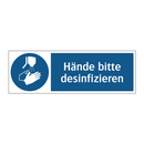 Hände bitte desinfizieren
