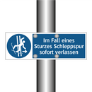 Im Fall eines Sturzes Schleppspur sofort verlassen