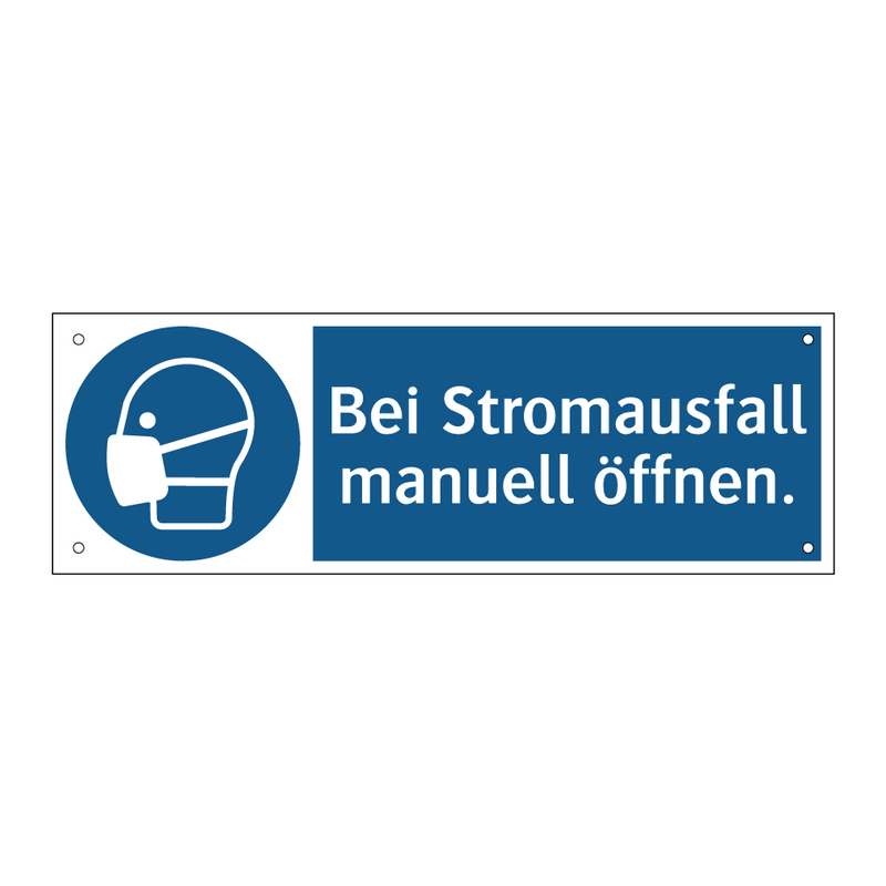 Bei Stromausfall manuell öffnen.
