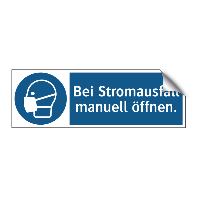 Bei Stromausfall manuell öffnen.