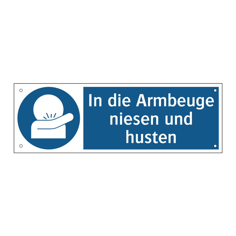 In die Armbeuge niesen und husten