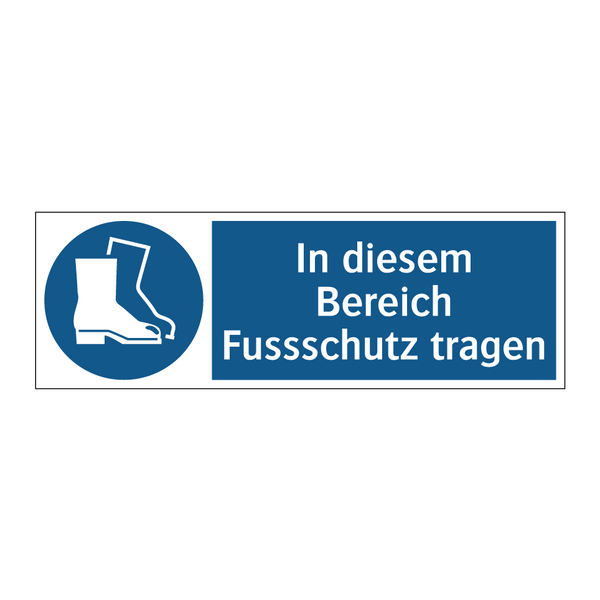In diesem Bereich Fussschutz tragen
