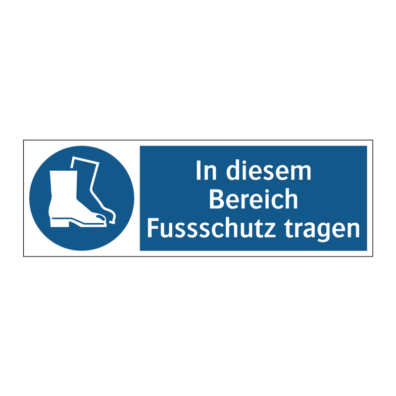 In diesem Bereich Fussschutz tragen