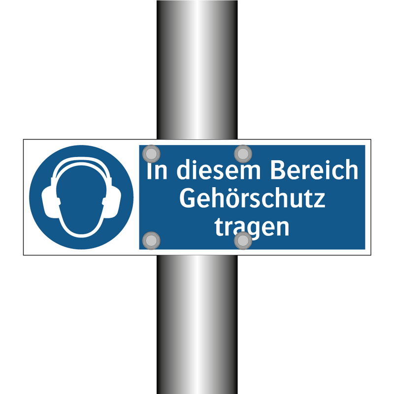 In diesem Bereich Gehörschutz tragen