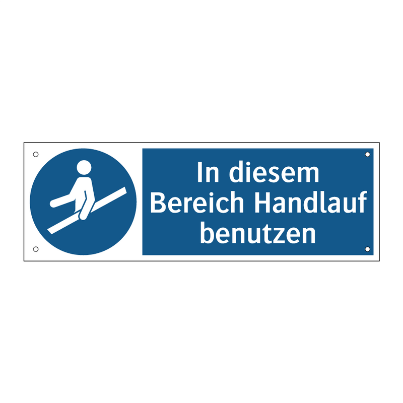 In diesem Bereich Handlauf benutzen