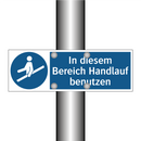 In diesem Bereich Handlauf benutzen