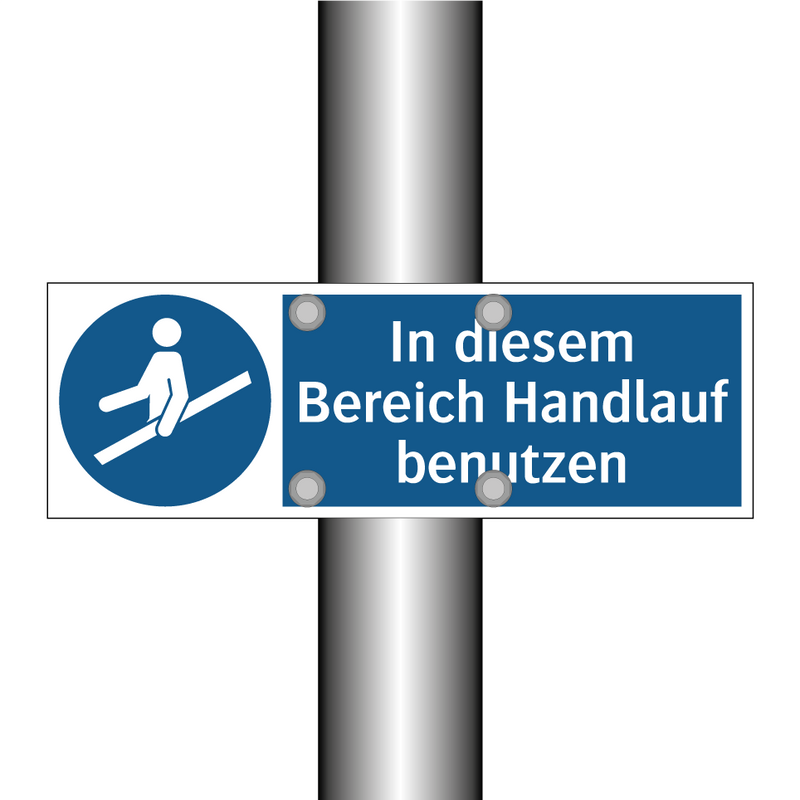 In diesem Bereich Handlauf benutzen
