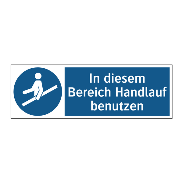 In diesem Bereich Handlauf benutzen