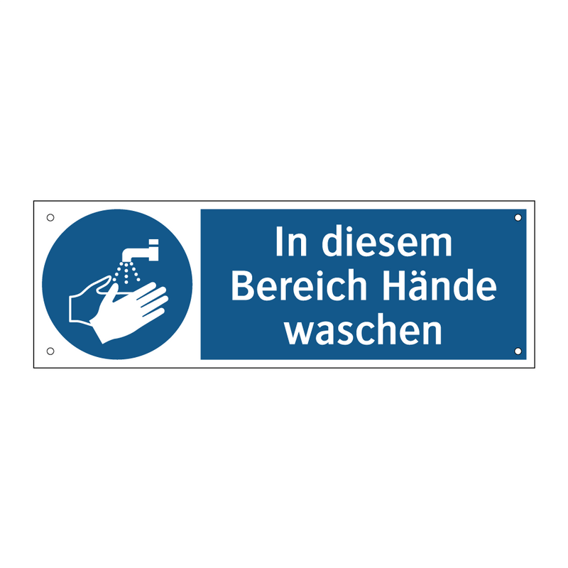 In diesem Bereich Hände waschen