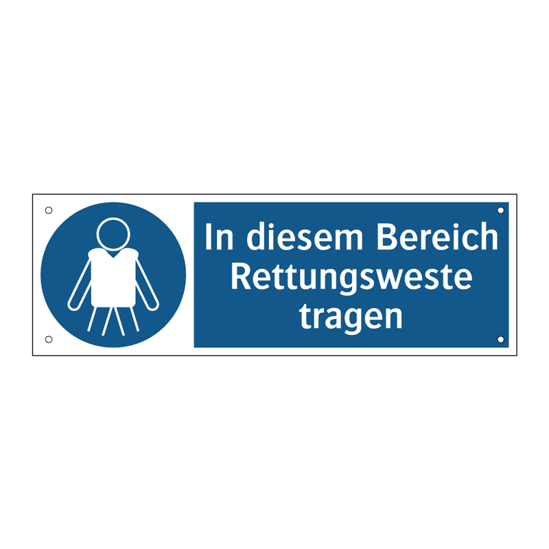 In diesem Bereich Rettungsweste tragen