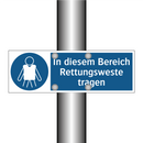 In diesem Bereich Rettungsweste tragen