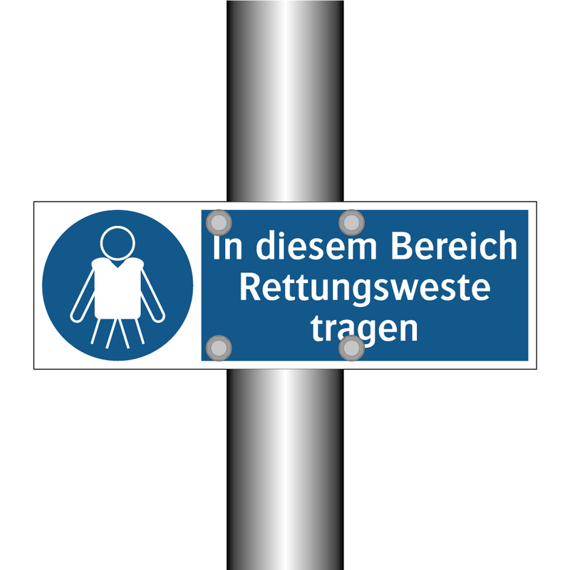 In diesem Bereich Rettungsweste tragen