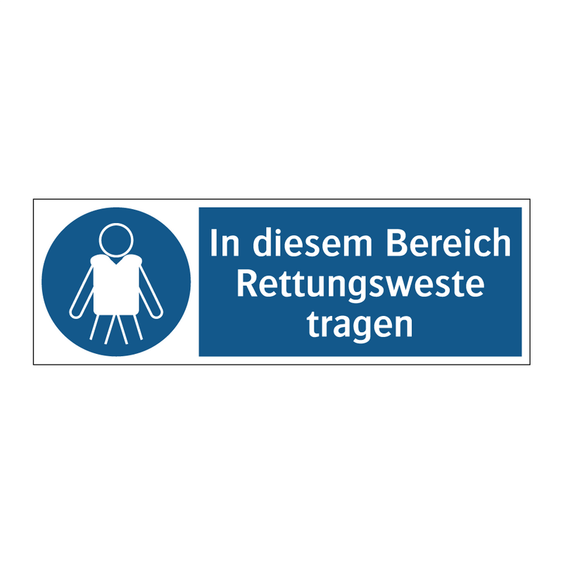 In diesem Bereich Rettungsweste tragen