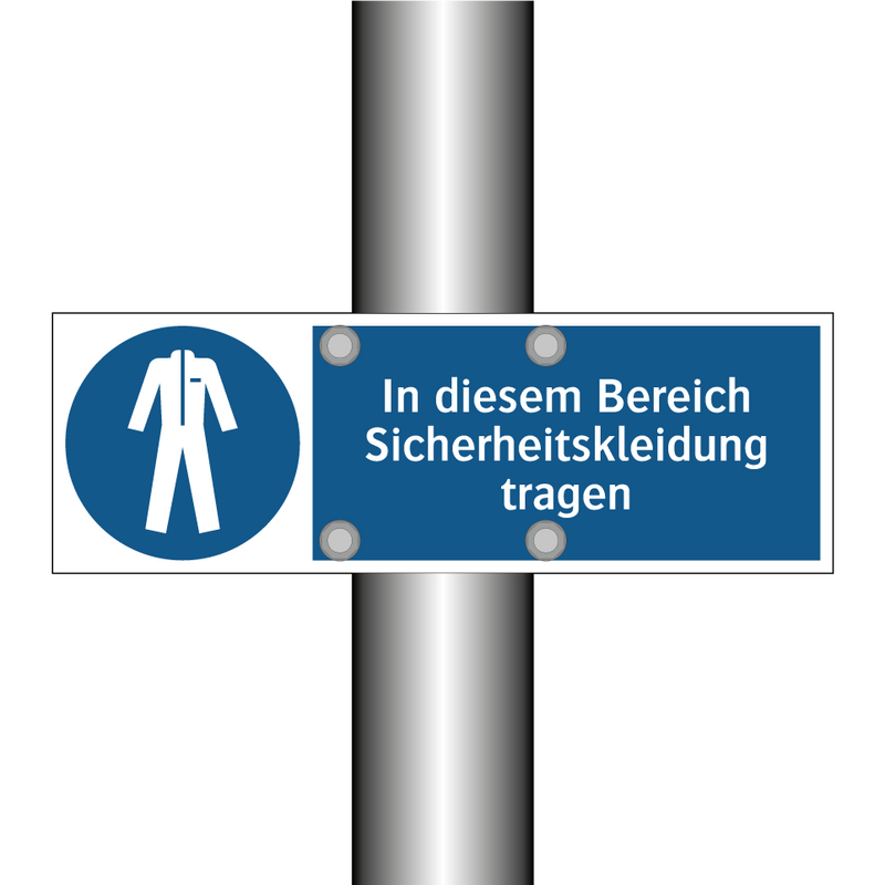 In diesem Bereich Sicherheitskleidung tragen