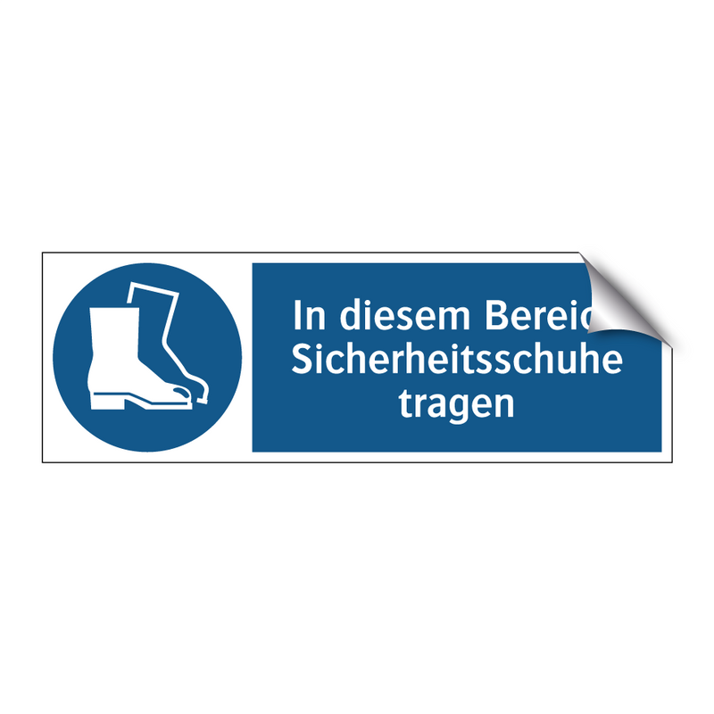 In diesem Bereich Sicherheitsschuhe tragen