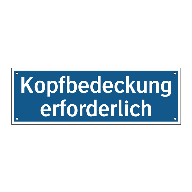 Kopfbedeckung erforderlich