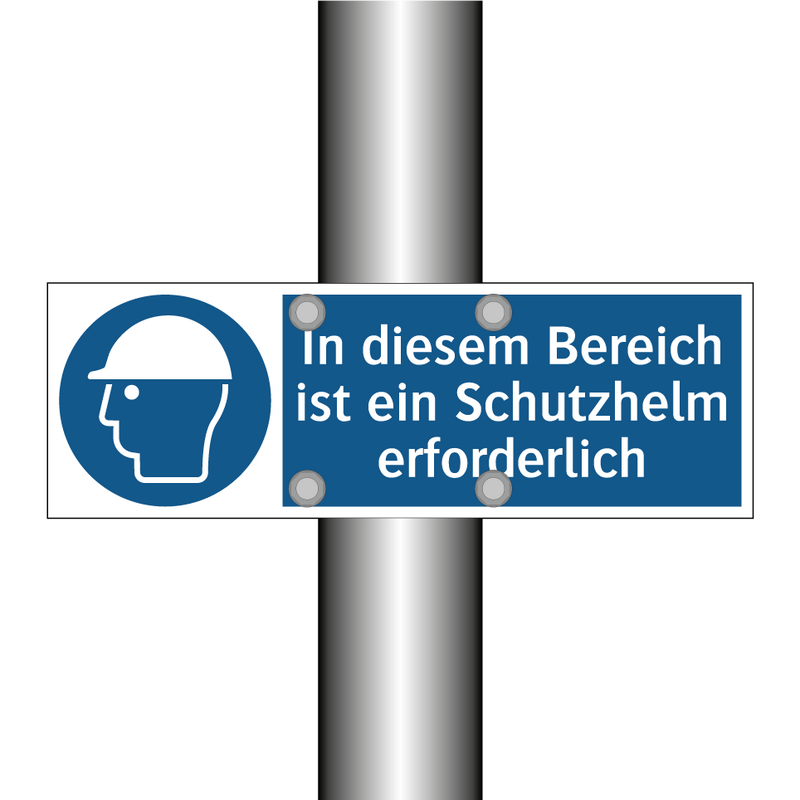 In diesem Bereich ist ein Schutzhelm erforderlich