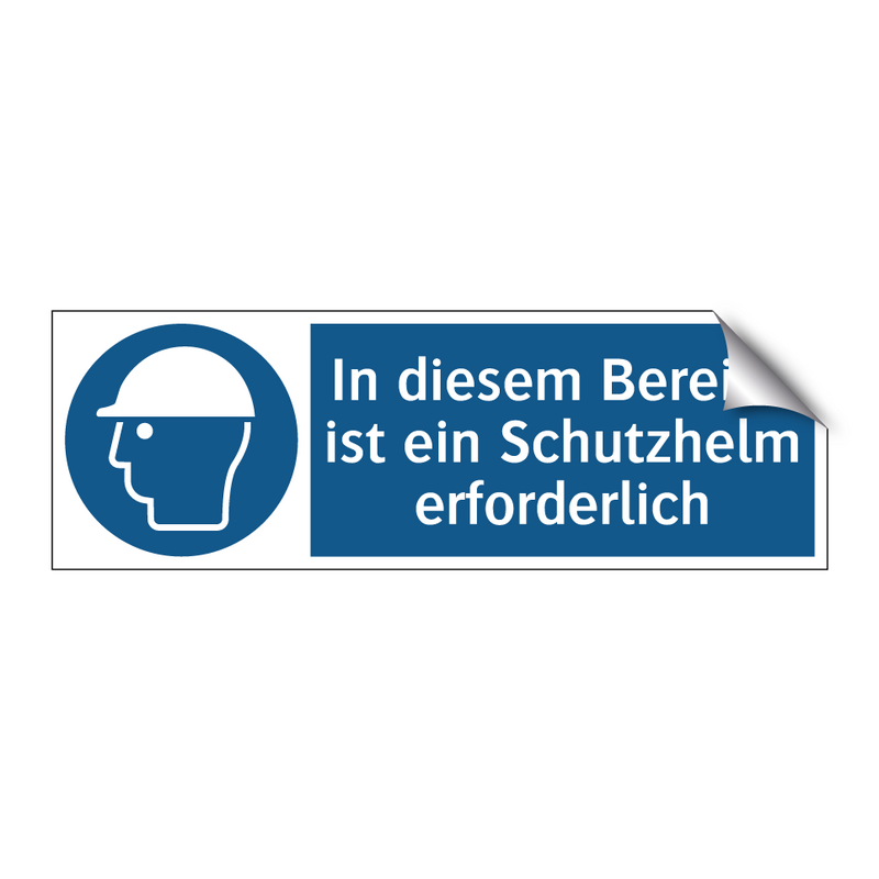 In diesem Bereich ist ein Schutzhelm erforderlich