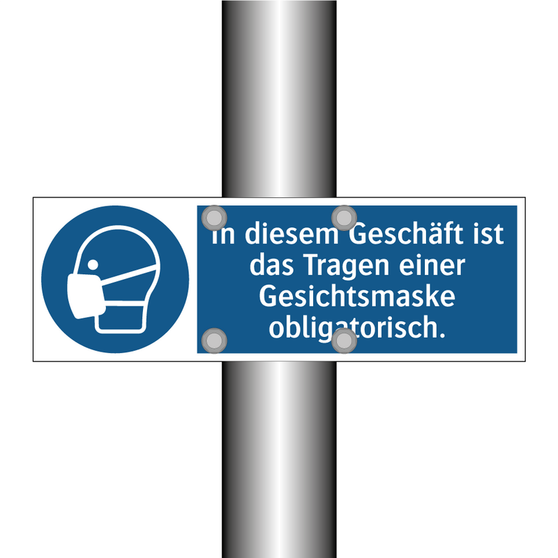 In diesem Geschäft ist das Tragen einer Gesichtsmaske obligatorisch.