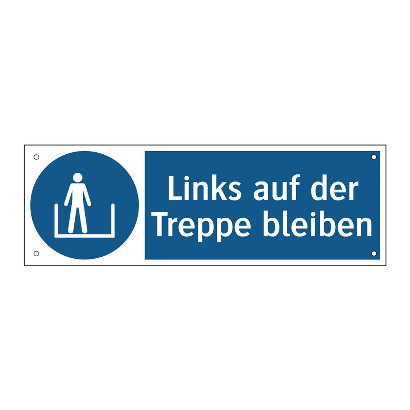 Links auf der Treppe bleiben