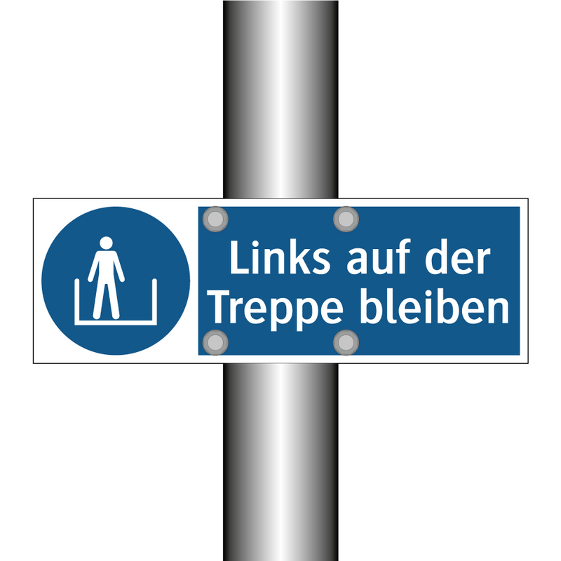 Links auf der Treppe bleiben