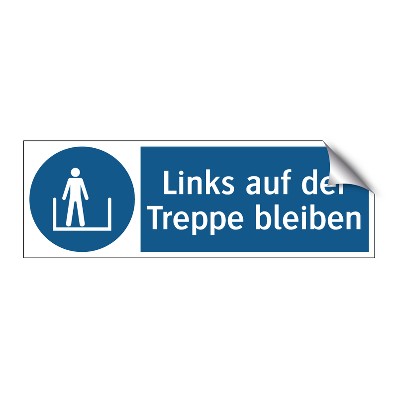 Links auf der Treppe bleiben