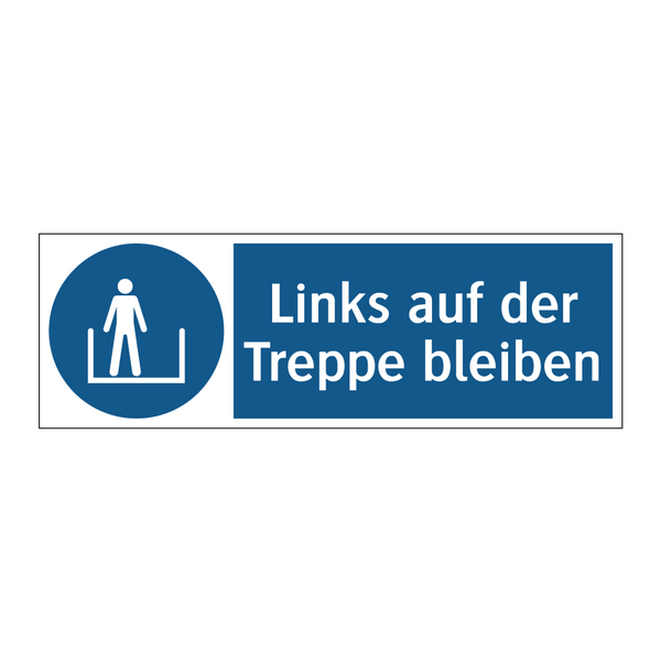 Links auf der Treppe bleiben