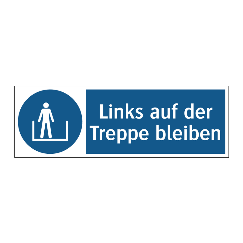 Links auf der Treppe bleiben