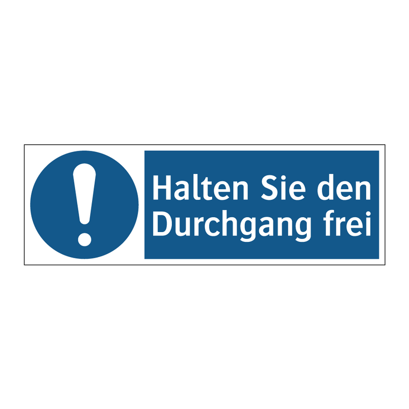 Halten Sie den Durchgang frei