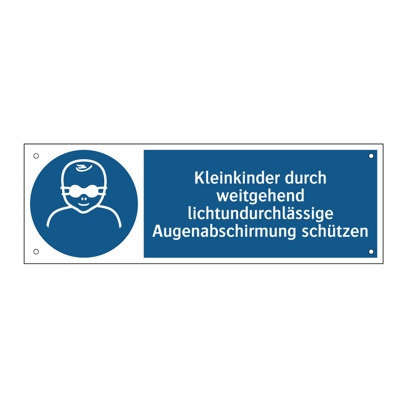 Kleinkinder durch weitgehend lichtundurchlässige Augenabschirmung schützen
