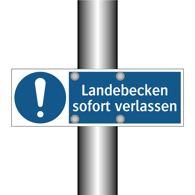 Landebecken sofort verlassen