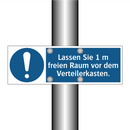 Lassen Sie 1 m freien Raum vor dem Verteilerkasten.