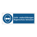 Licht- undurchlässigen Augenschutz benutzen