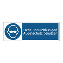 Licht- undurchlässigen Augenschutz benutzen